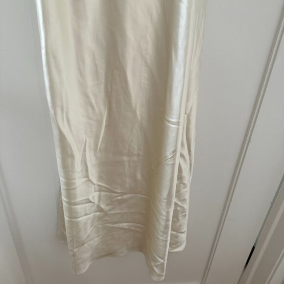 NWT Reformation Ronda Silk Maxi Dress Sz 6 Ivory One Shoulder Asymmetrical Neck - Picture 9 of 11